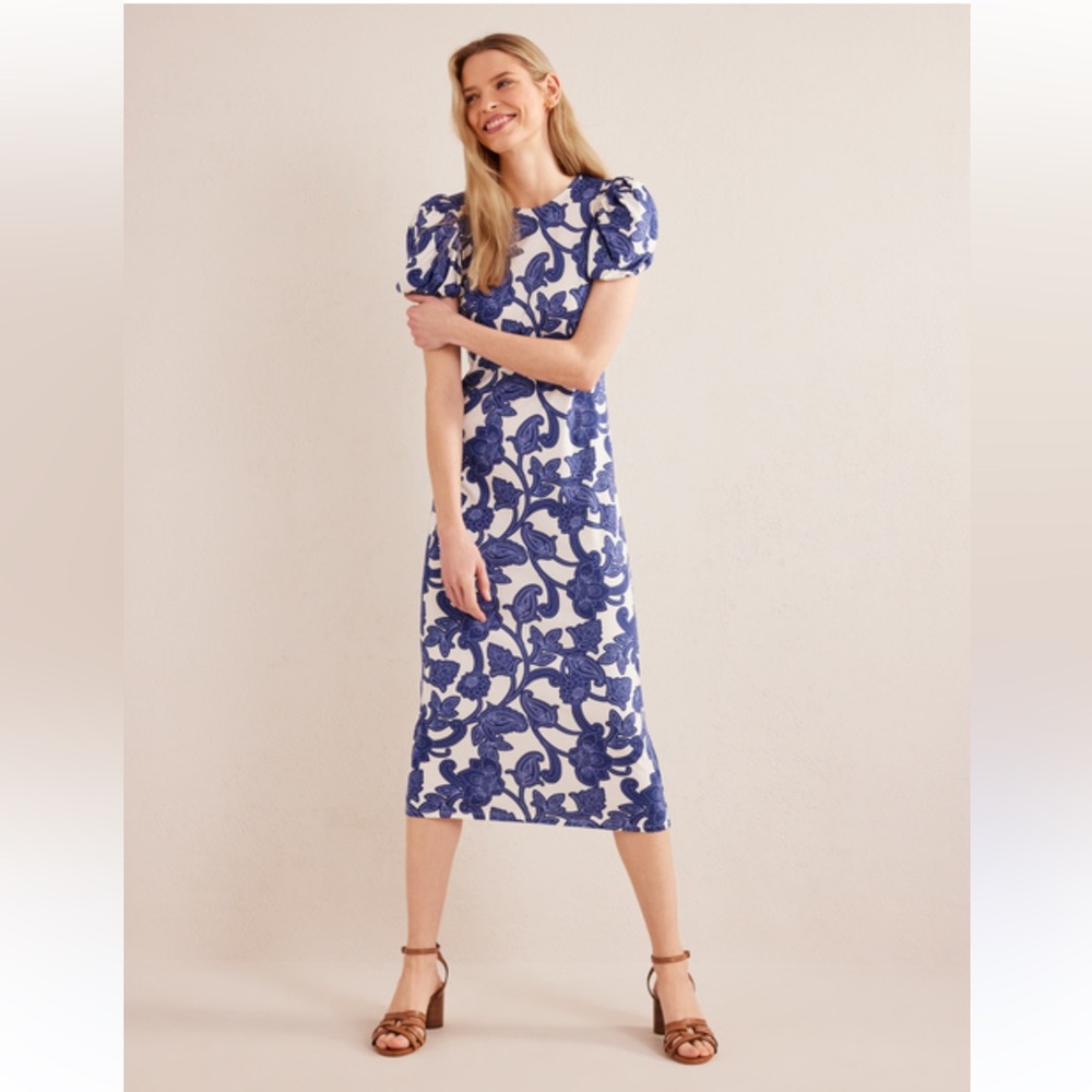 boden puff sleeve jersey shirt dress